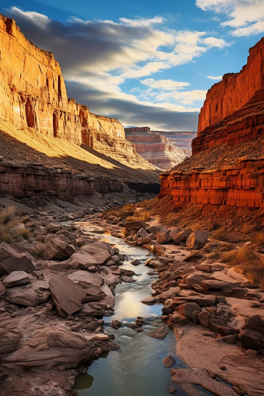Canyon carved by a winding river
