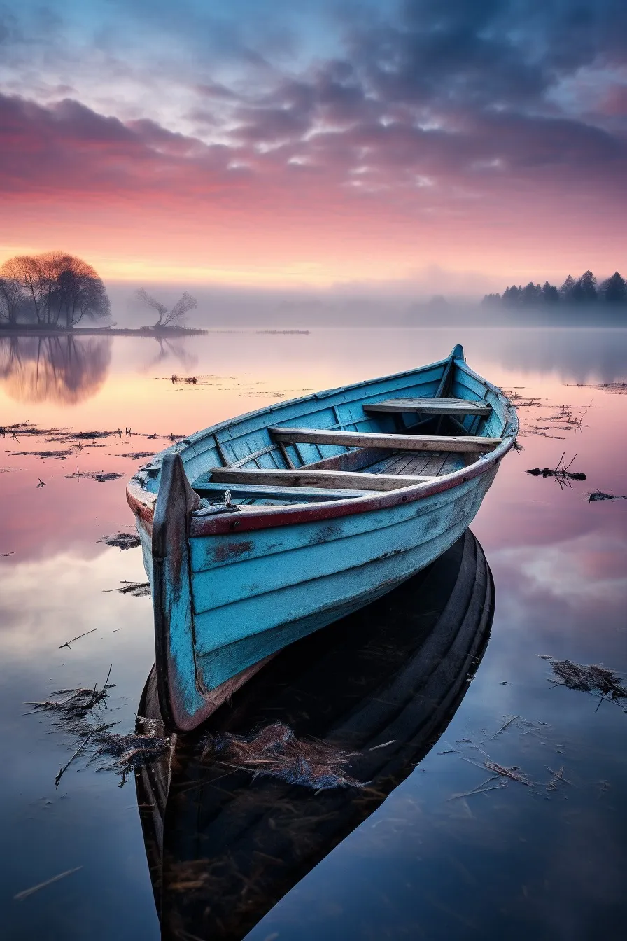 Serene lake at dawn