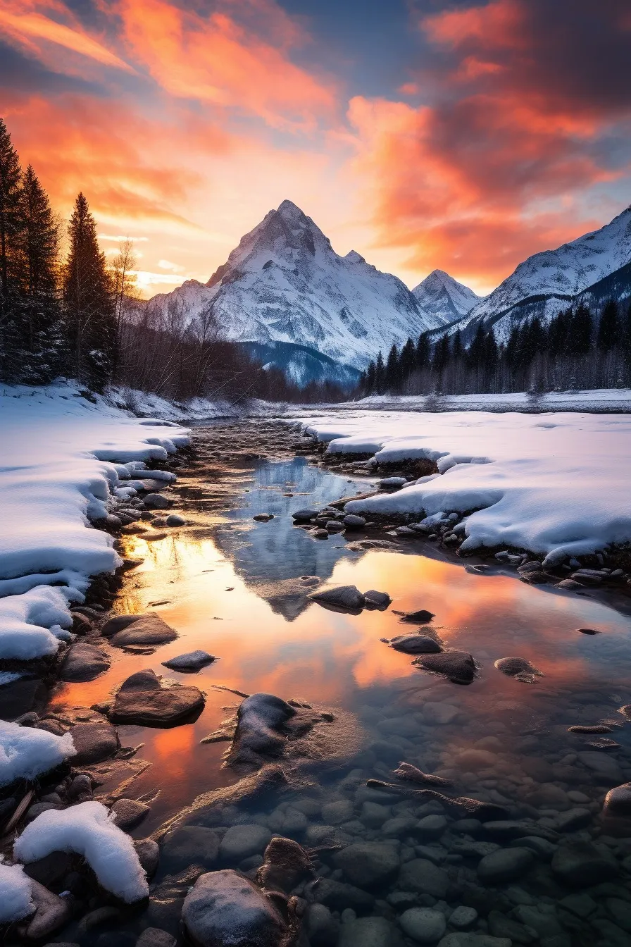 Mountain skyline at dusk