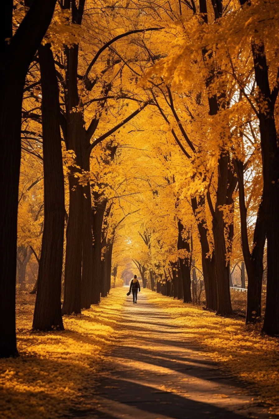 Autumn colours in a city park