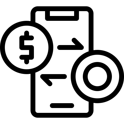 Mobile money transfer icon