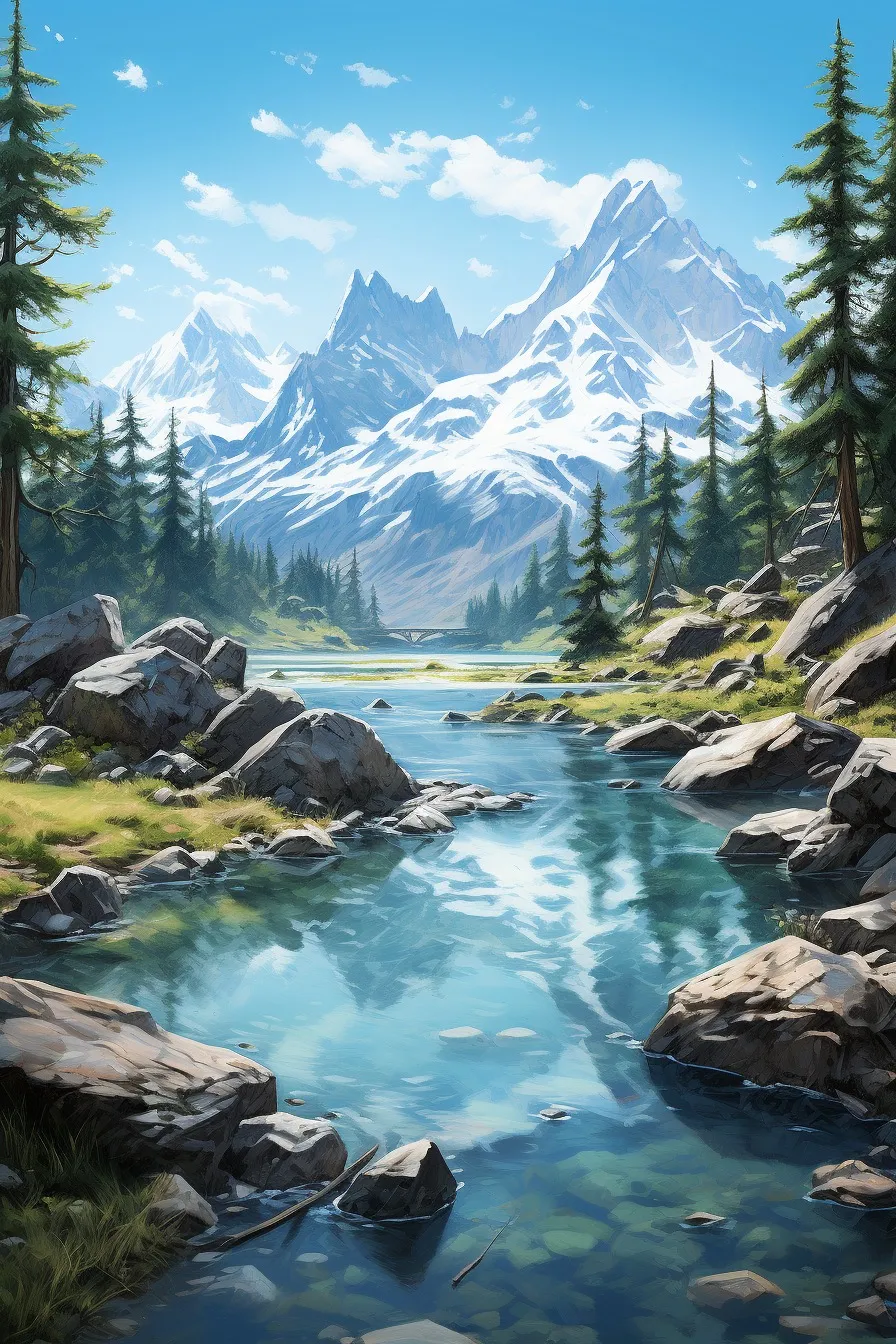 Secluded mountain lake