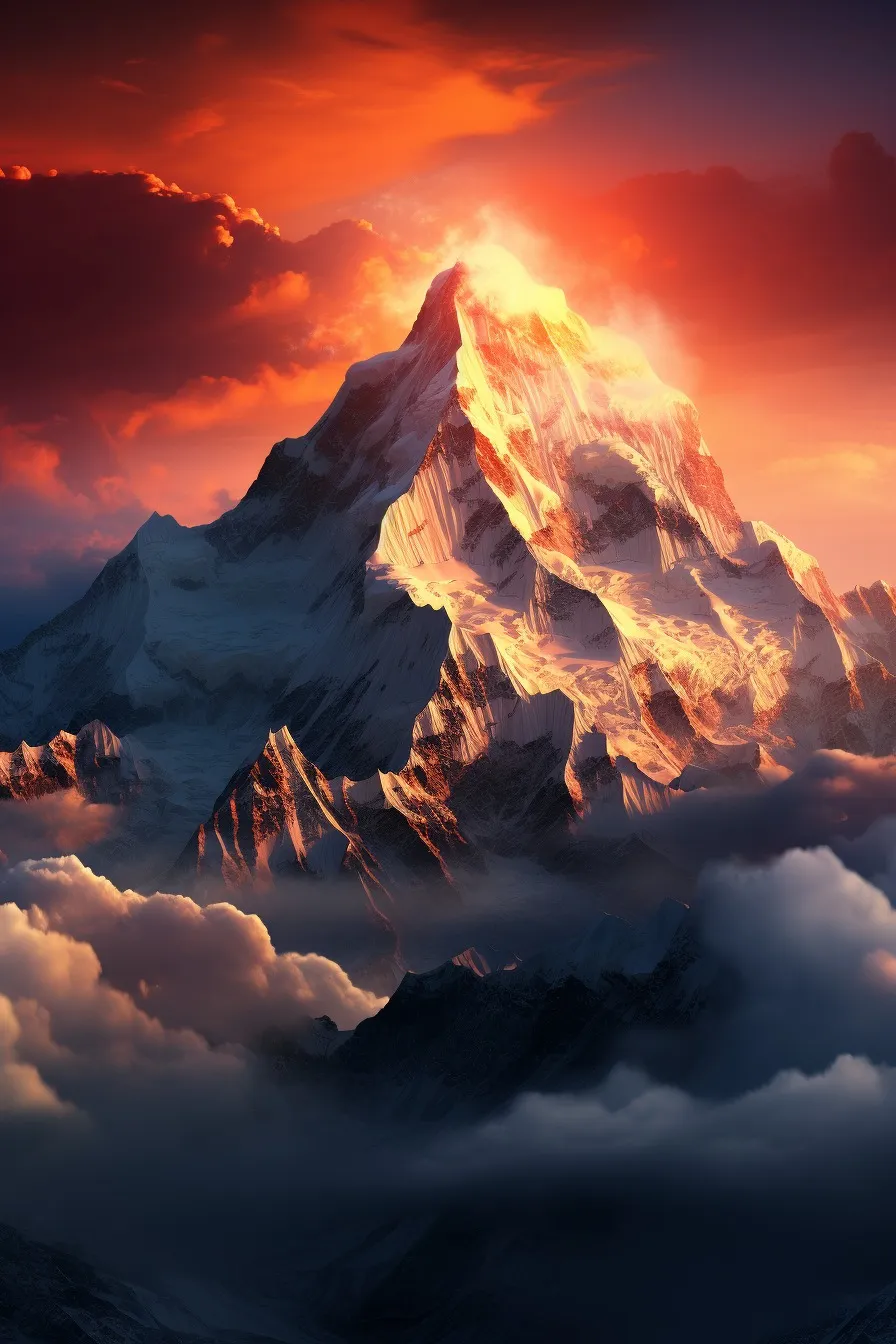 Dawn above a sea of fog