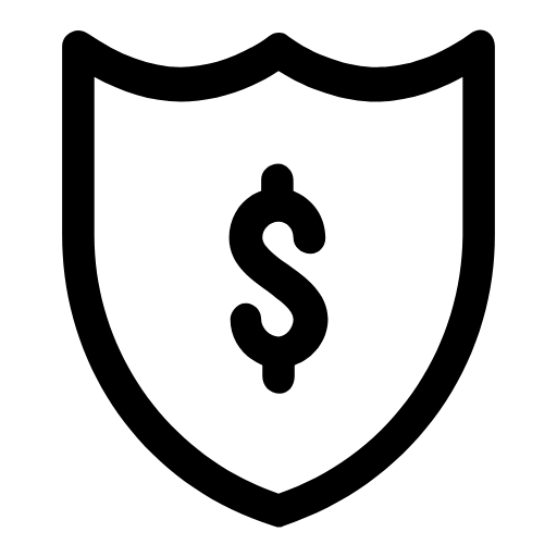 Financial security shield icon