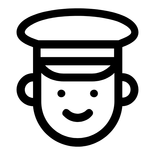 Man in a uniform cap icon