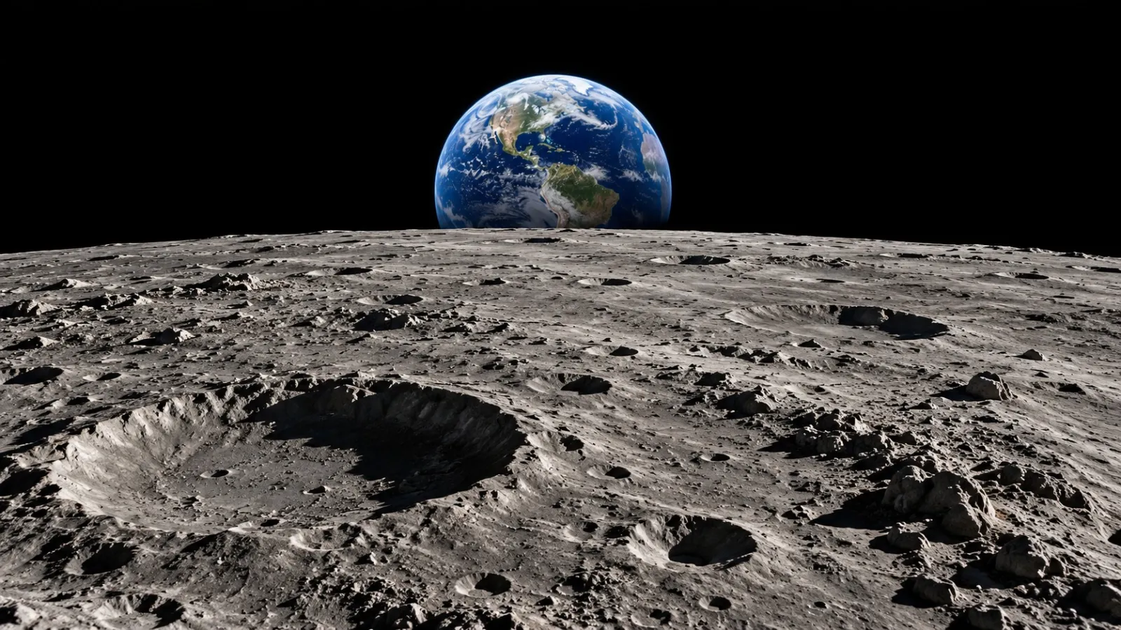 Earth rising over the Moon