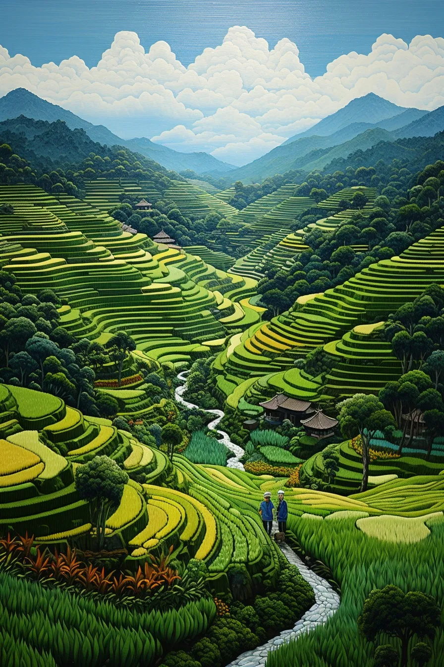 Terraced rice paddies