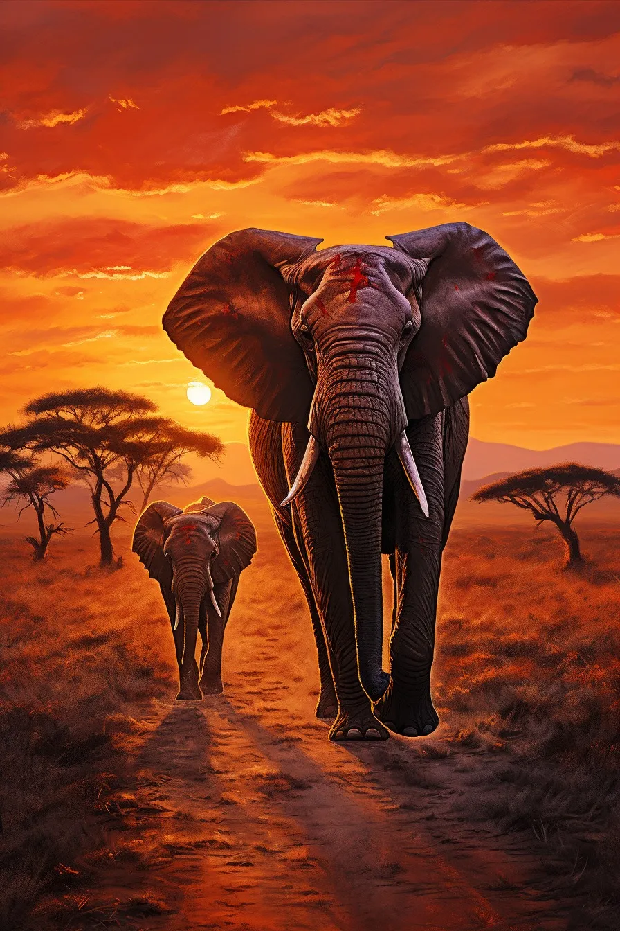African plains at sunset