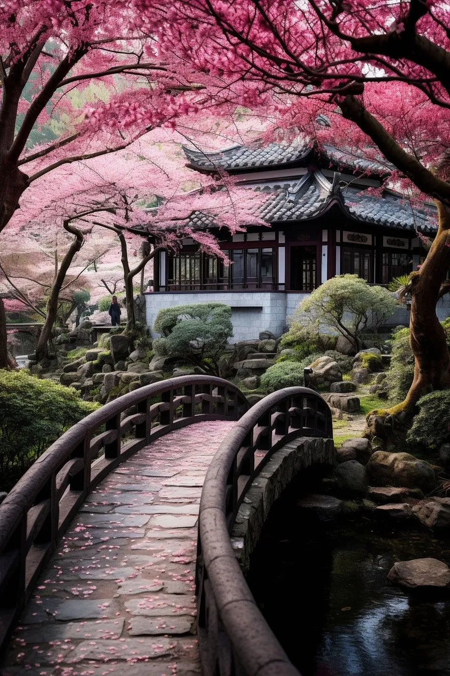 Blooming cherry blossoms