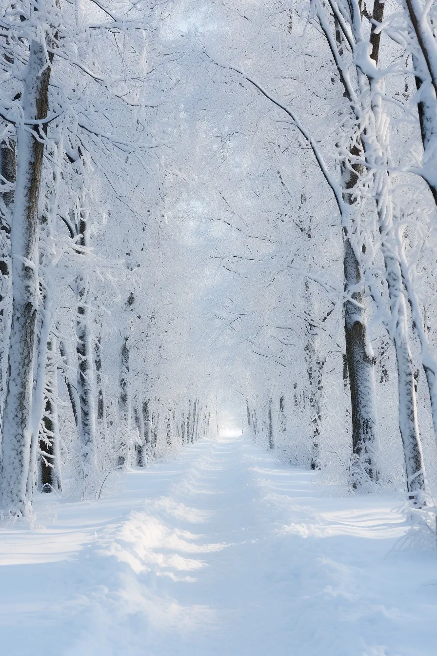 Snow-covered fir forest