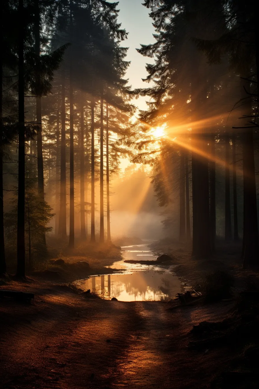 Fog-shrouded woodland