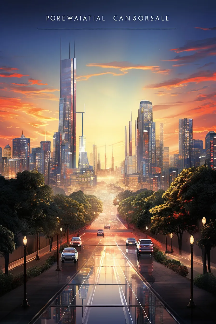 Illuminated city at night
