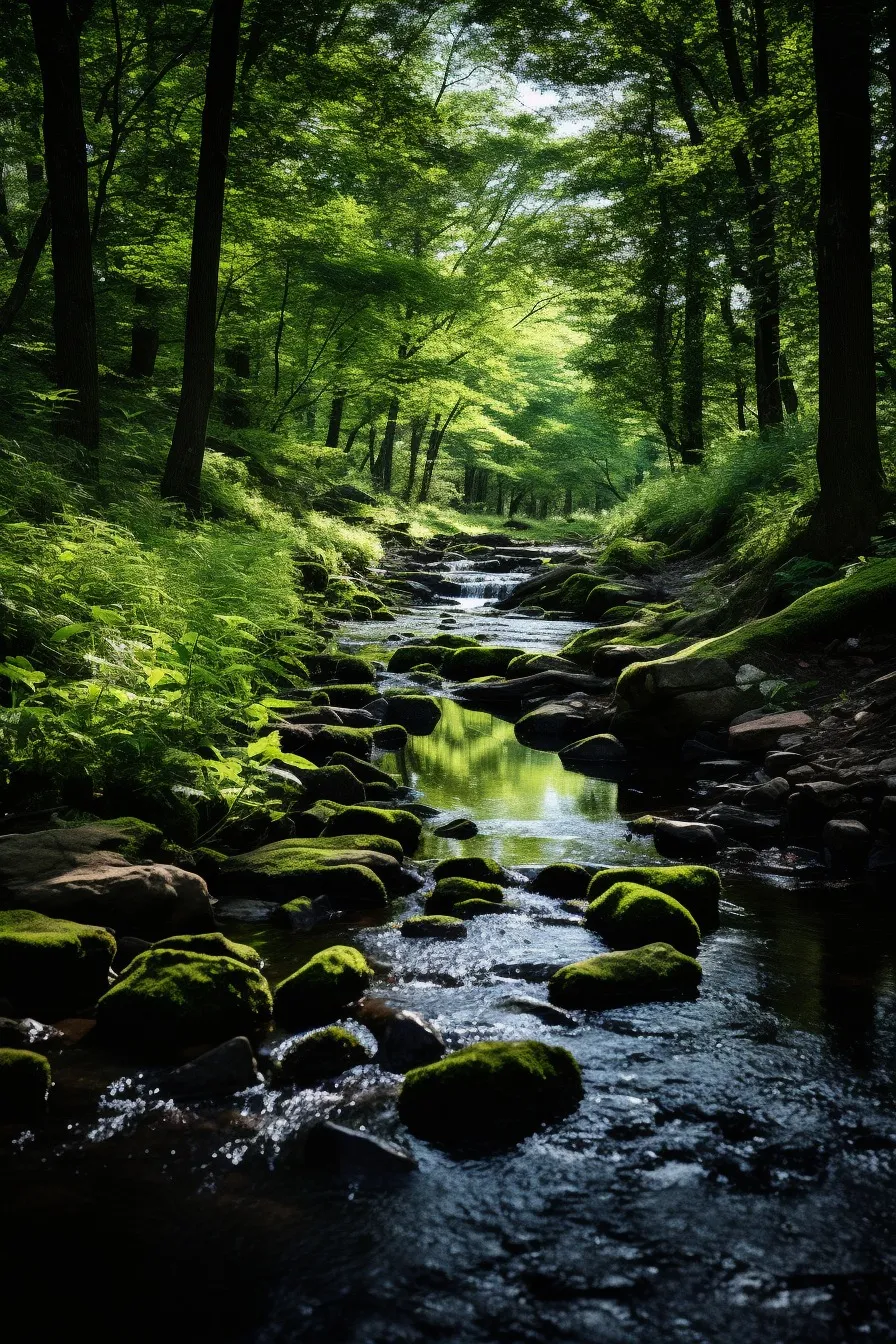 Peaceful woodland brook