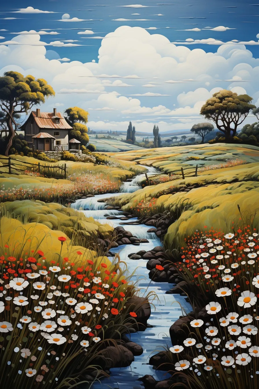 Charming countryside meadow