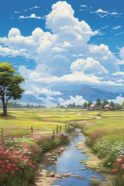 Charming countryside meadow