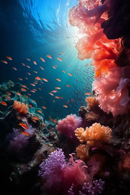 Coral reef full of marine life
