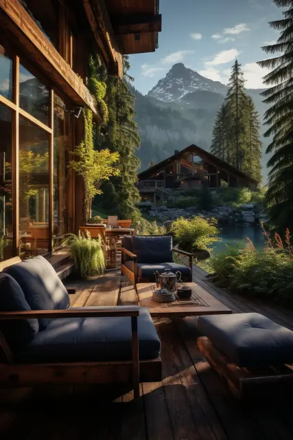 Wooden dock on a calm lake
