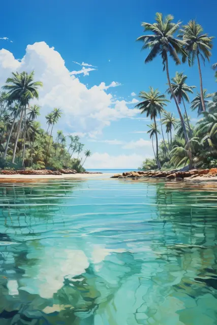 Tranquil coastal lagoon