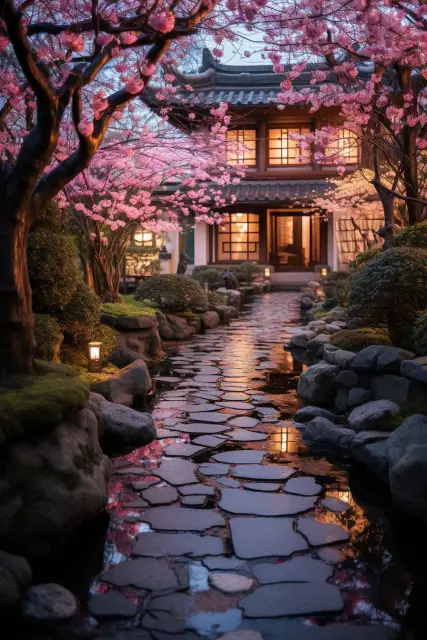 Japanese sakura garden