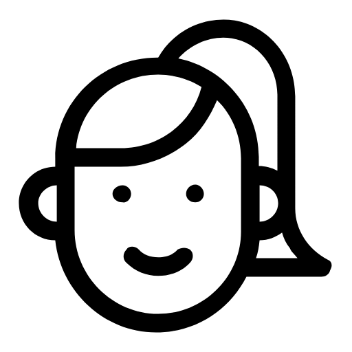 Woman with a ponytail icon