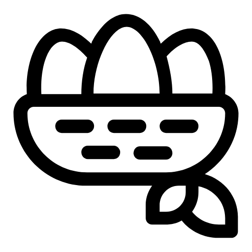 Bird nest with eggs icon