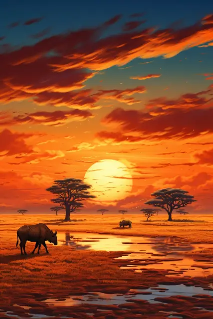 Herds on the golden savannah