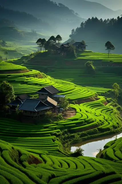 Terraced rice fields