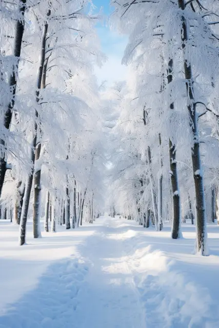 Snow-covered fir forest