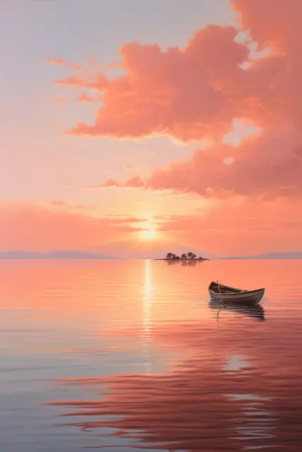 Serene lake at dawn