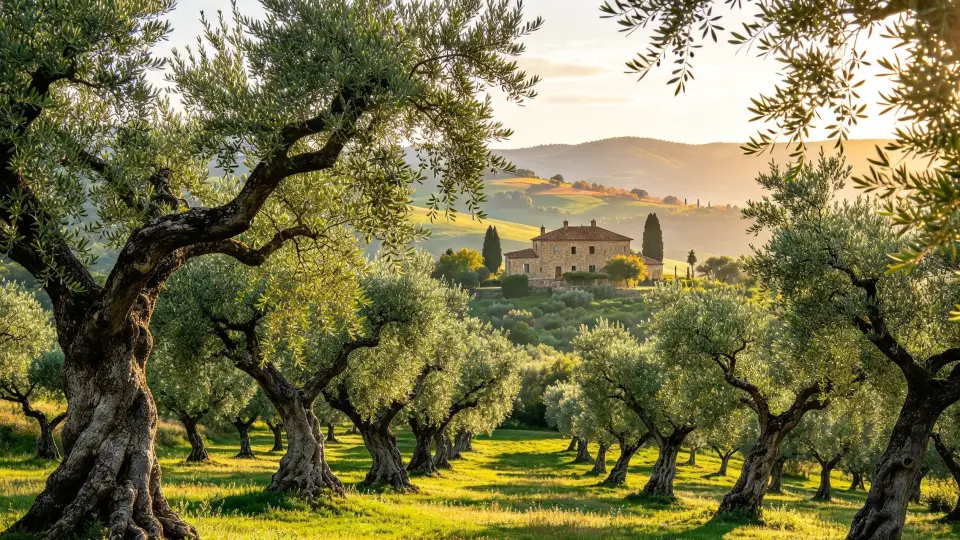 Old olive grove in morning sun