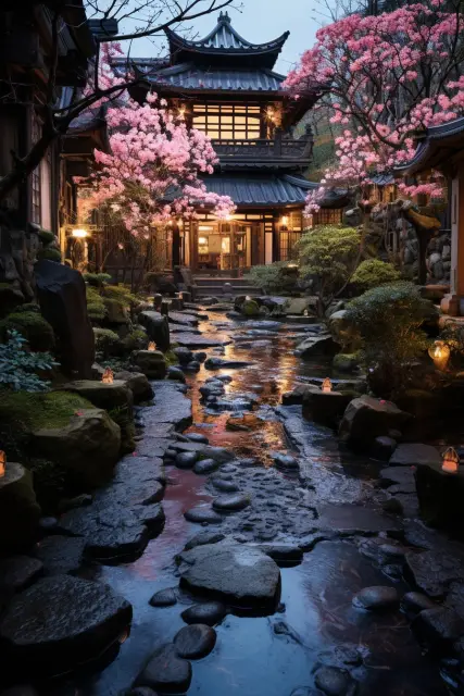 Japanese sakura garden
