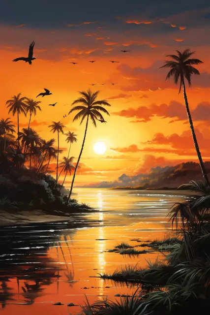 Coastal sunset