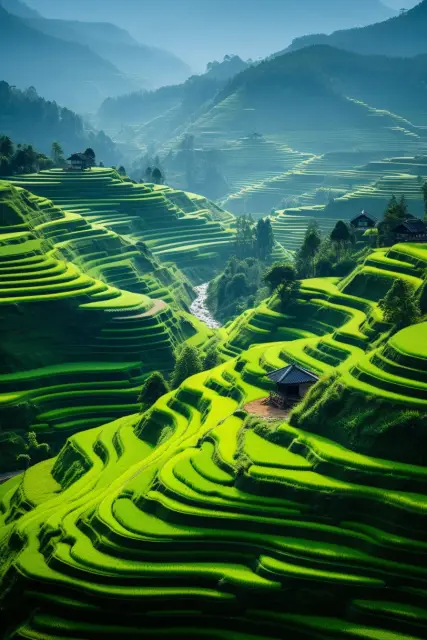 Terraced rice fields