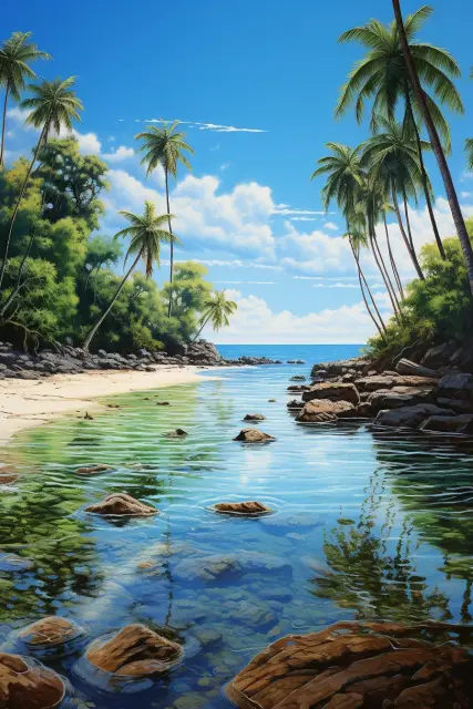 Tranquil coastal lagoon