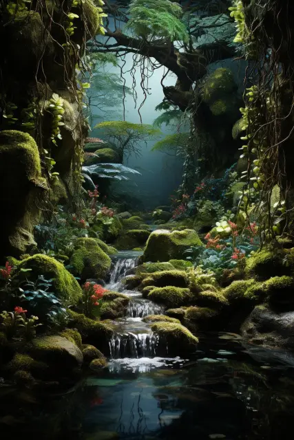 Peaceful woodland brook