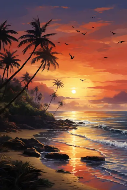 Coastal sunset