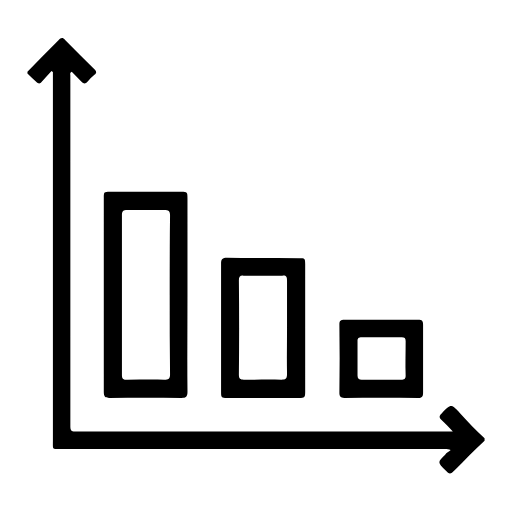 Declining bar chart icon