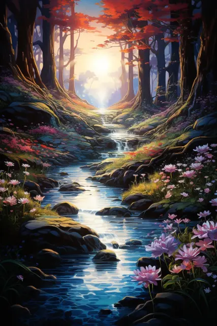 Magical woodland clearing