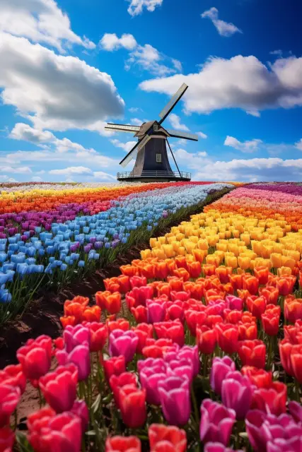 Dutch tulip fields