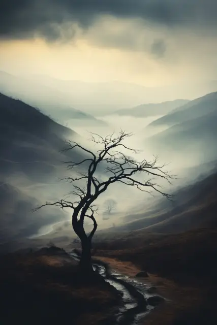 Fog-covered moors