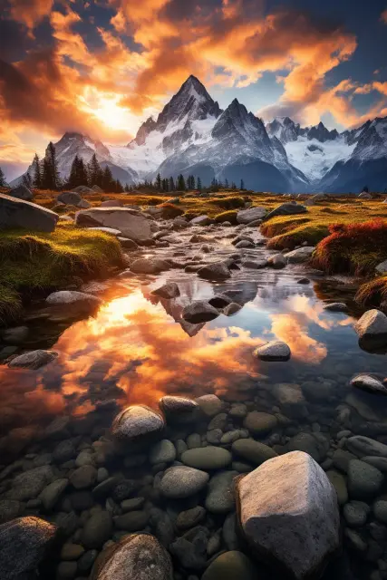 Mountain skyline at dusk
