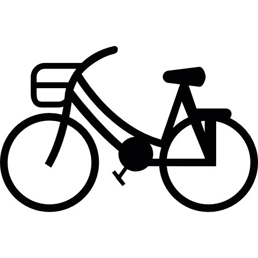 Bicycle with a basket icon