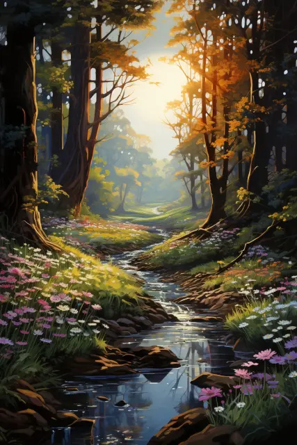Magical woodland clearing