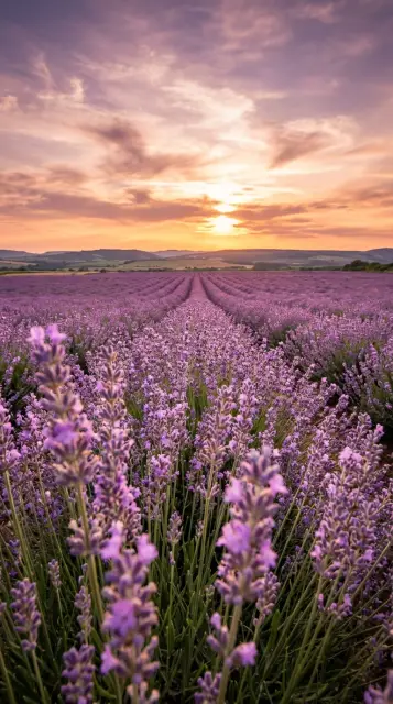 Lavender field at sunset