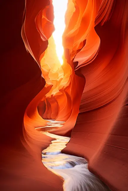 Canyon in orange dusk light