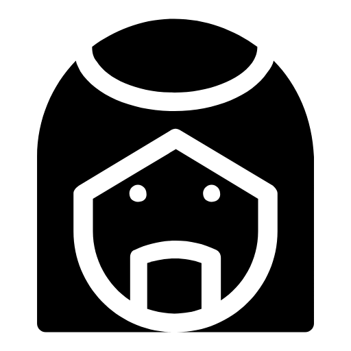 Bearded man with long hair icon