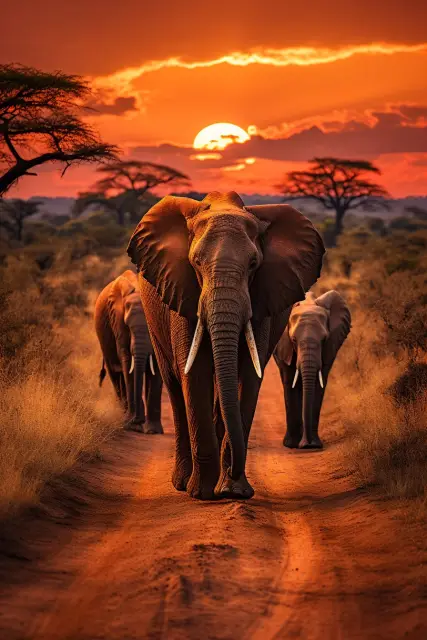 African plains at sunset