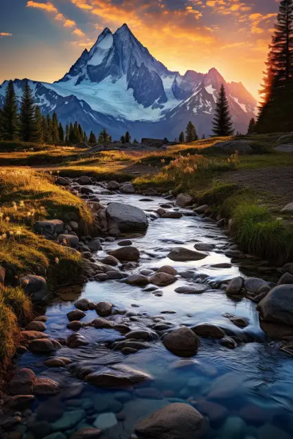 Alpine meadow with wildflowers