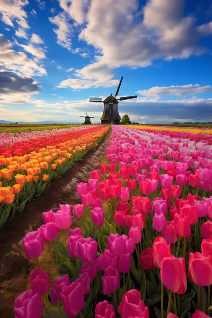 Dutch tulip fields
