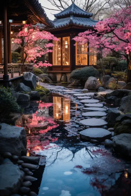 Japanese sakura garden
